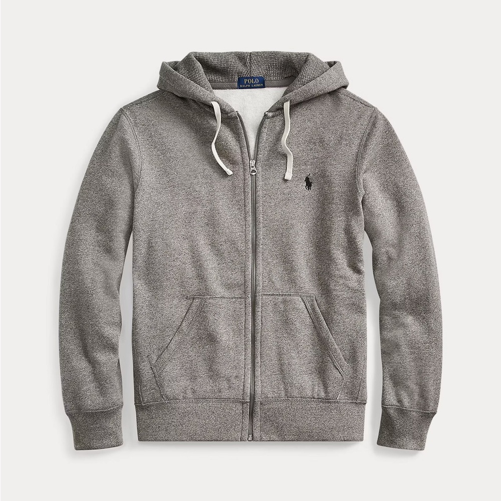 Polo Ralph Lauren Fleece Full-Zip Hoodie Sz L Ash Grey Heather NWOT